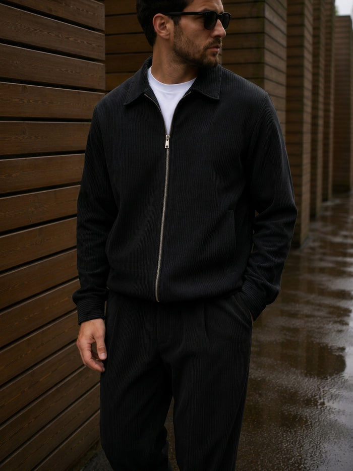 Bolzano Double-Zip Tracksuit - Black fabric