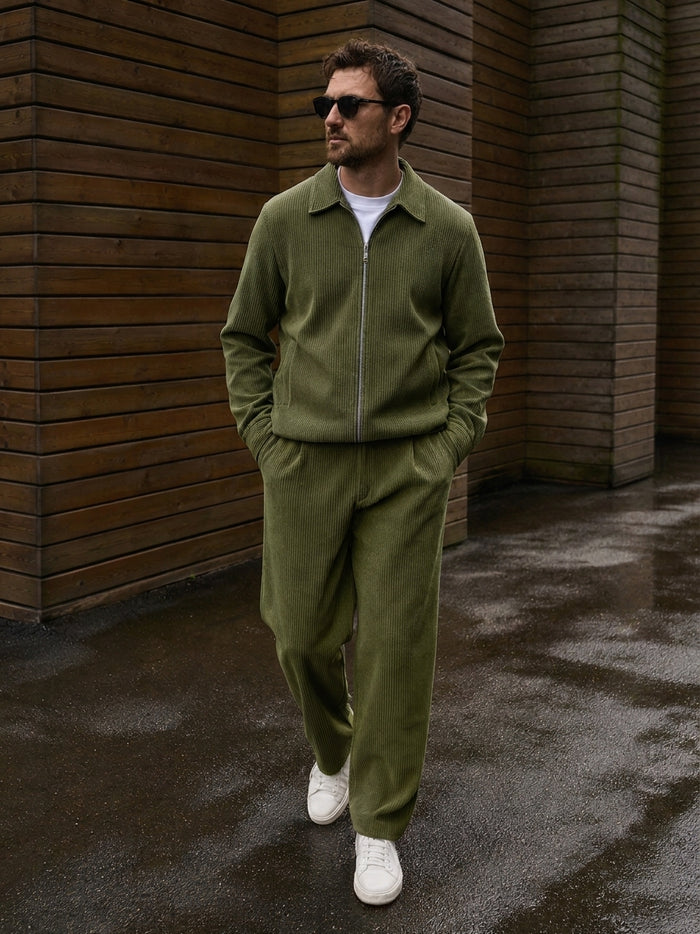 Bolzano Double-Zip Tracksuit - Khaki fit