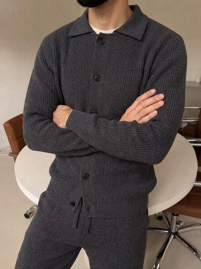 Mantova Button Knit Set - Graphite detail