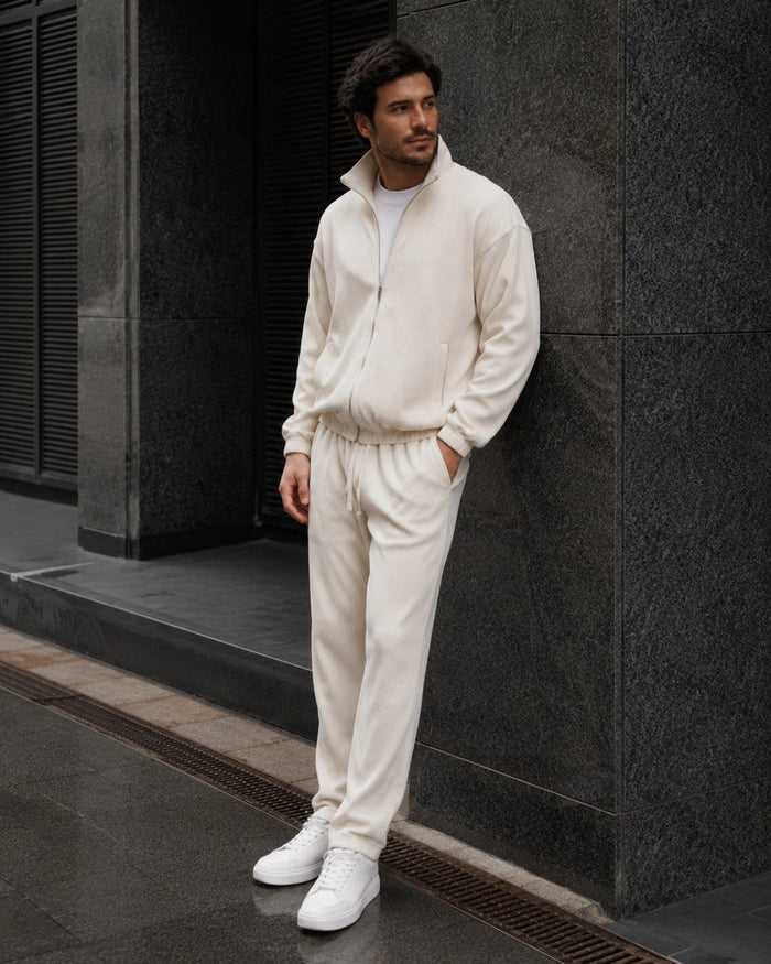 Como Full-Zip Tracksuit - Cream fabric