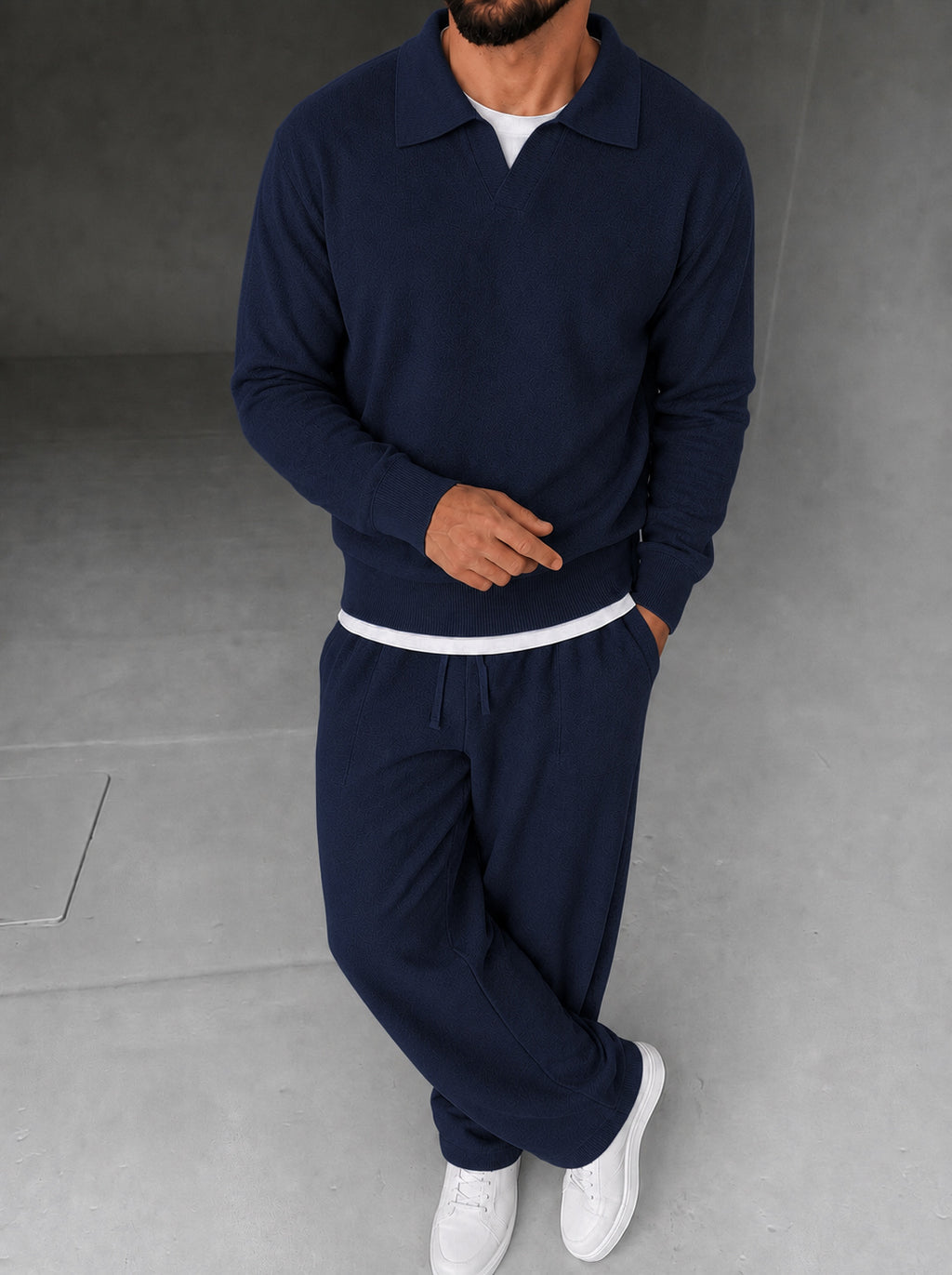 Parma Knit Polo Set - Navy