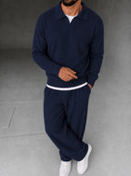 Parma Knit Polo Set - Navy