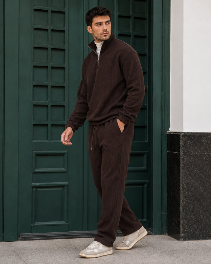 Garda Half-Zip Tracksuit - Chocolate