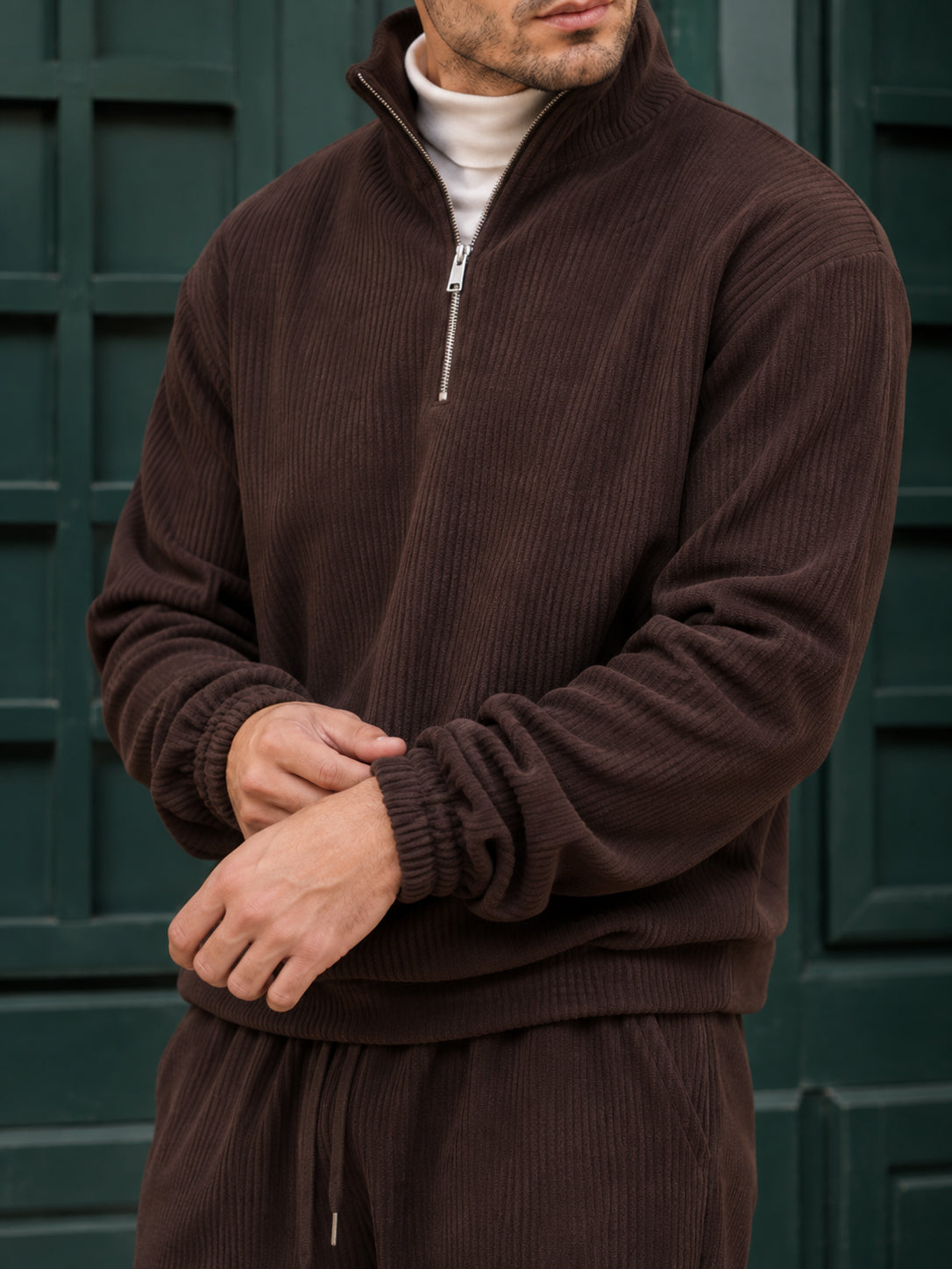 Garda Half-Zip Tracksuit - Chocolate