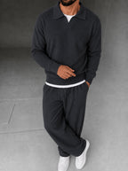 Parma Knit Polo Set - Graphite