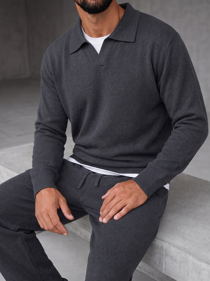 Parma Knit Polo Set - Graphite