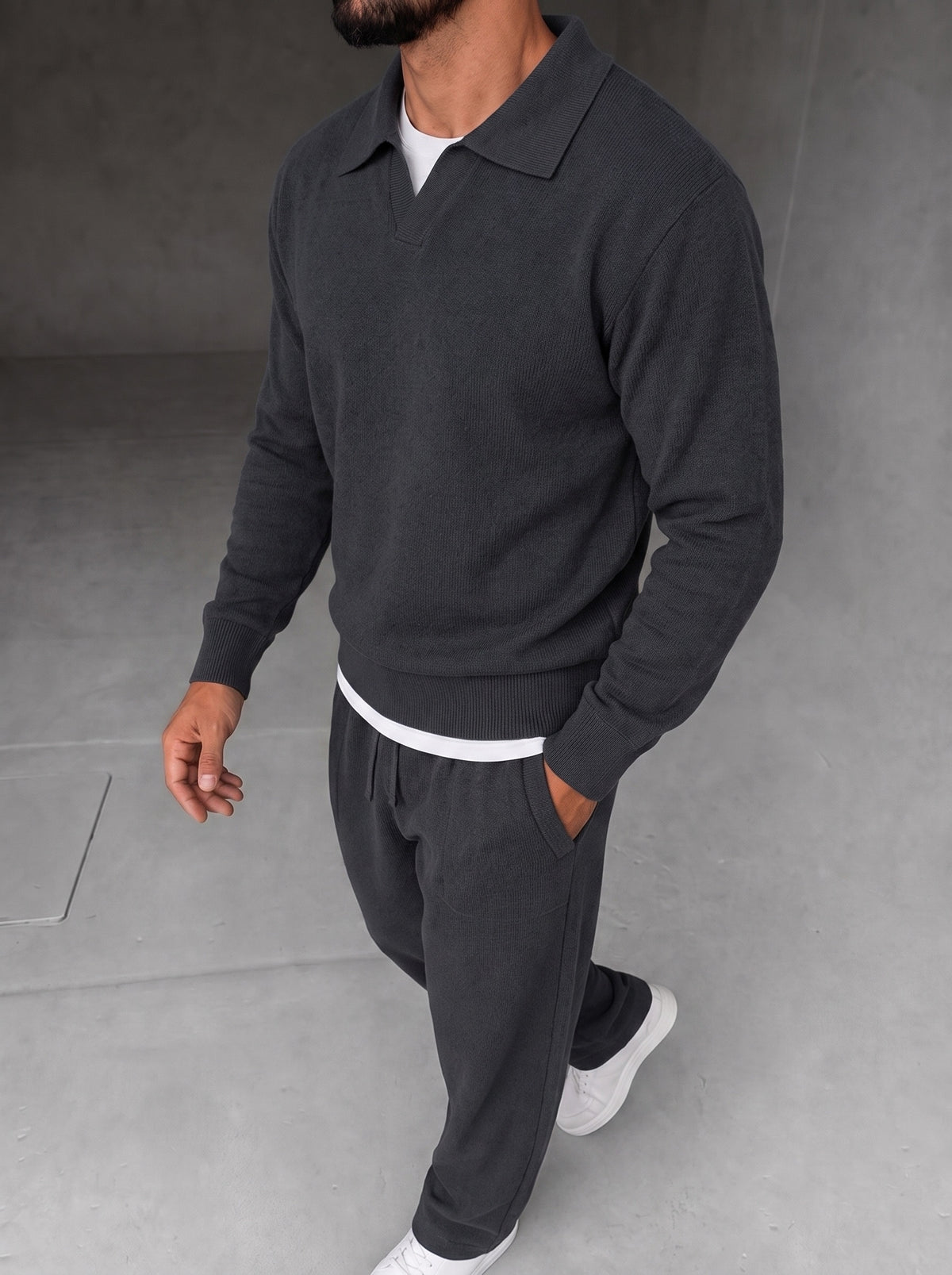 Parma Knit Polo Set - Graphite