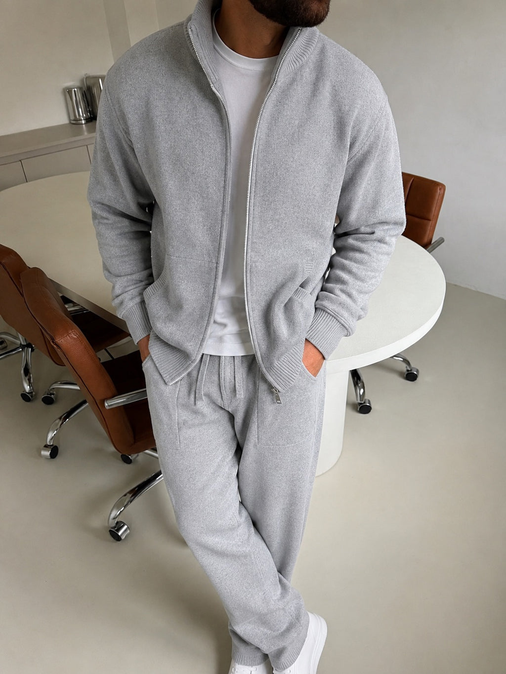Bergamo Knit Tracksuit - Gray