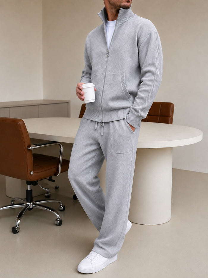 Bergamo Knit Tracksuit - Gray fabric