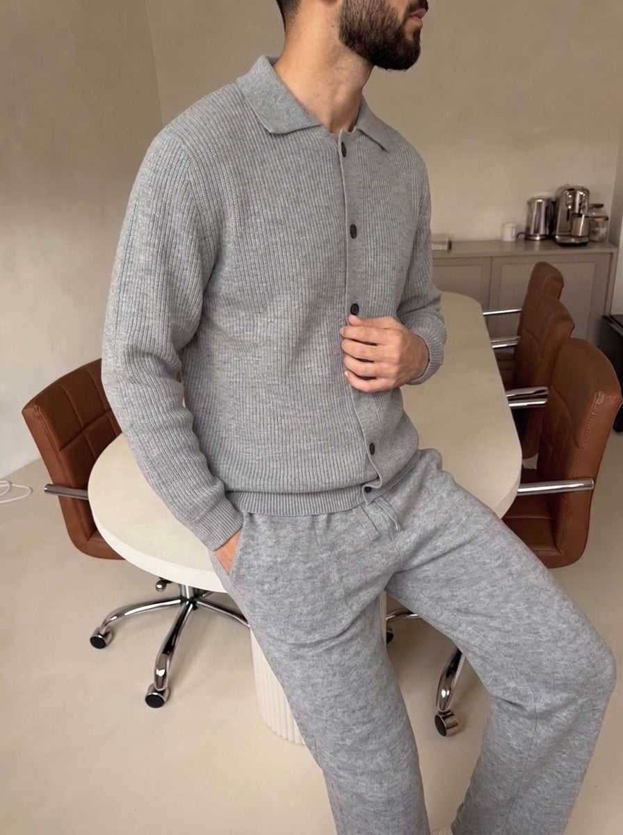 Mantova Button Knit Set - Gray