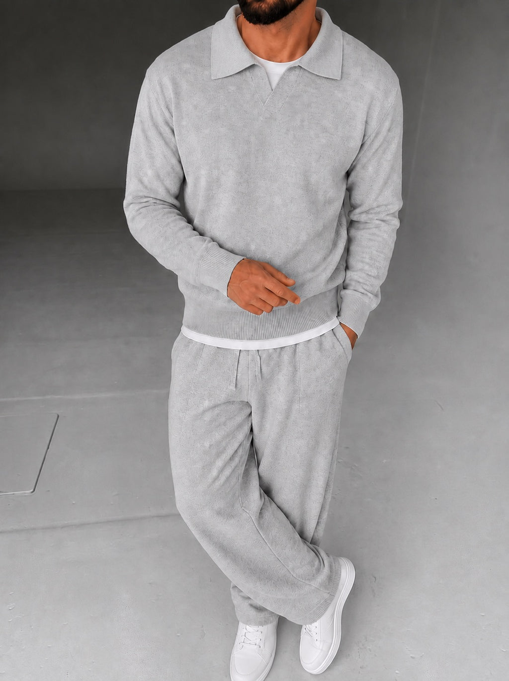 Parma Knit Polo Set - Gray