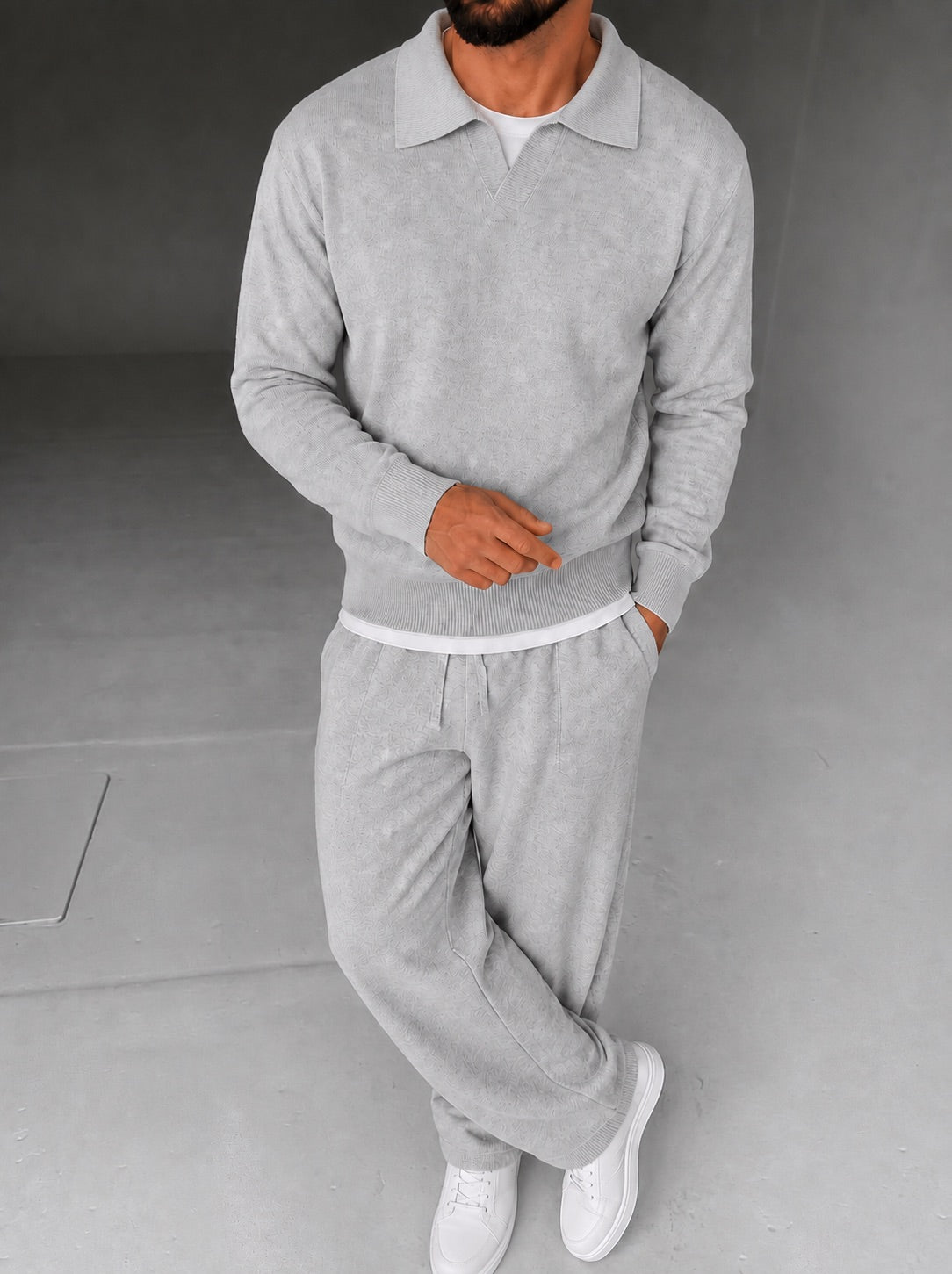 Parma Knit Polo Set - Gray