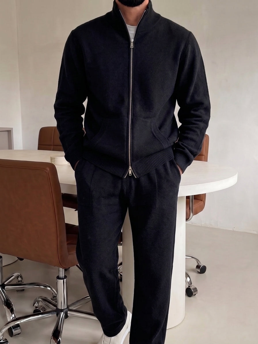 Bergamo Knit Tracksuit - Black