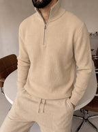 Ravenna Knit Polo Set - Beige