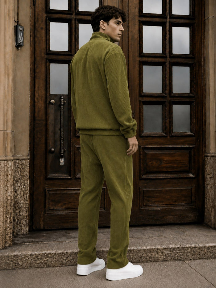 Garda Half-Zip Tracksuit - Khaki fabric