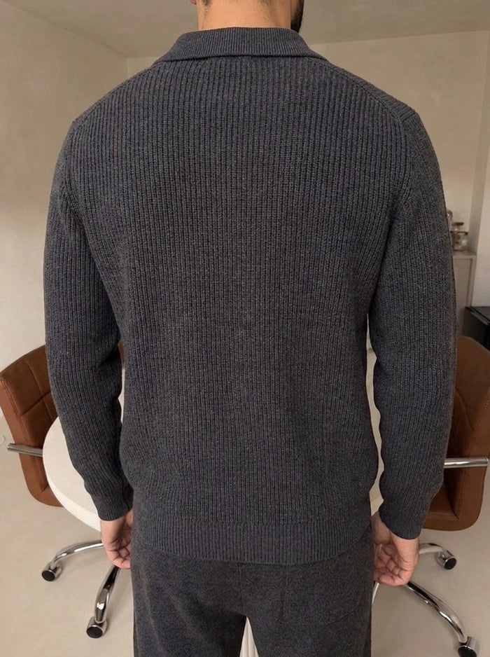Mantova Button Knit Set - Graphite fit