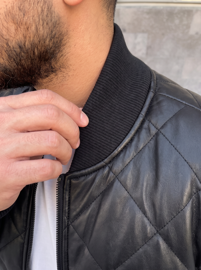 Rimini Quilted Leather Jacket fit