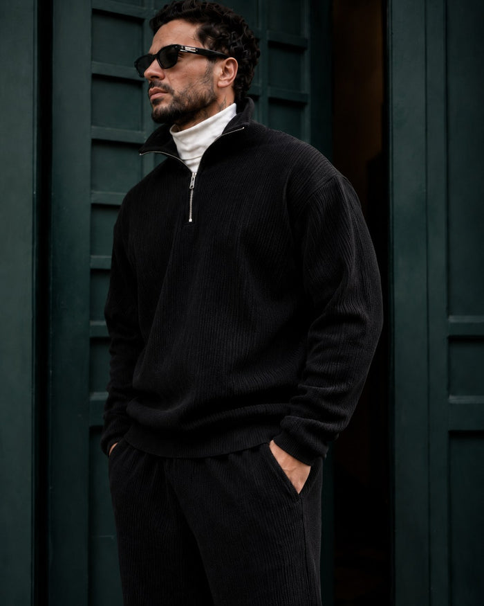 Garda Half-Zip Tracksuit - Black