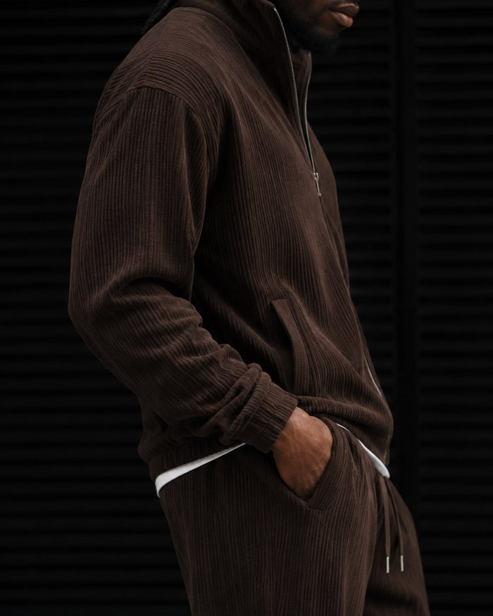 Como Full-Zip Tracksuit - Chocolate fit