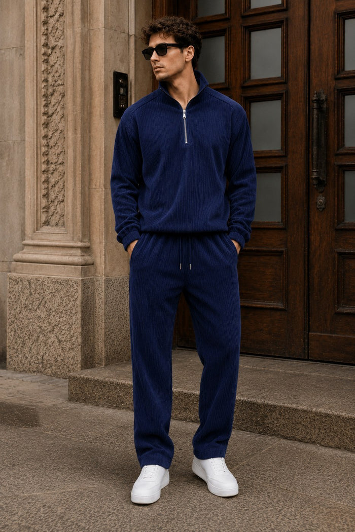 Garda Half-Zip Tracksuit - Navy fabric
