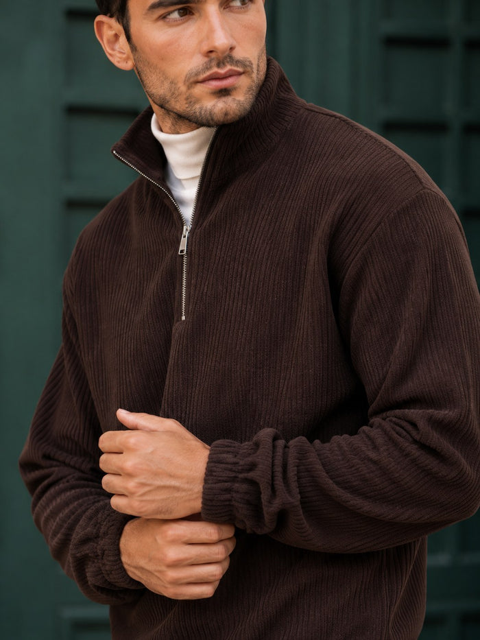 Garda Half-Zip Tracksuit - Chocolate detail