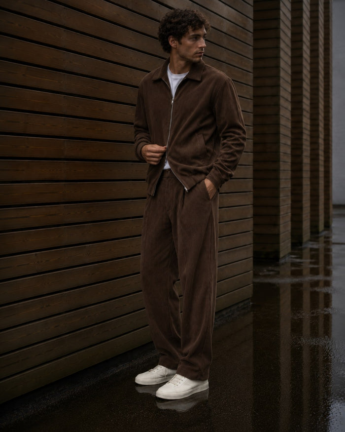 Bolzano Double-Zip Tracksuit - Chocolate fabric