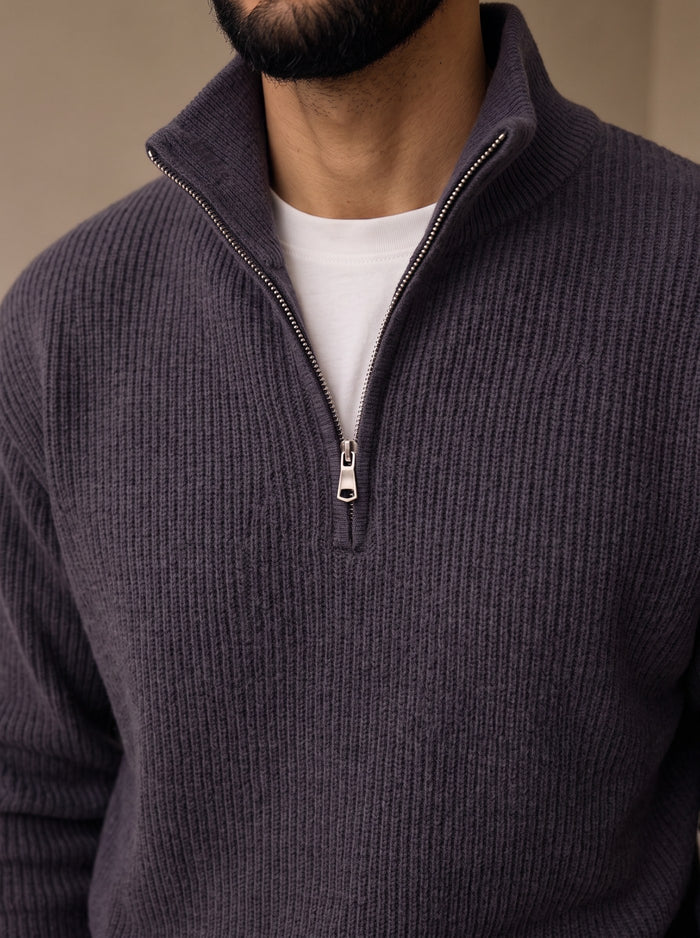 Ravenna Knit Polo Set - Graphite fit