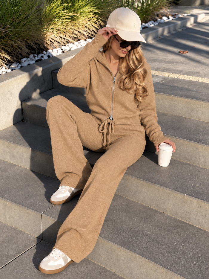 Rapallo Women's Hooded Knit Set fabric