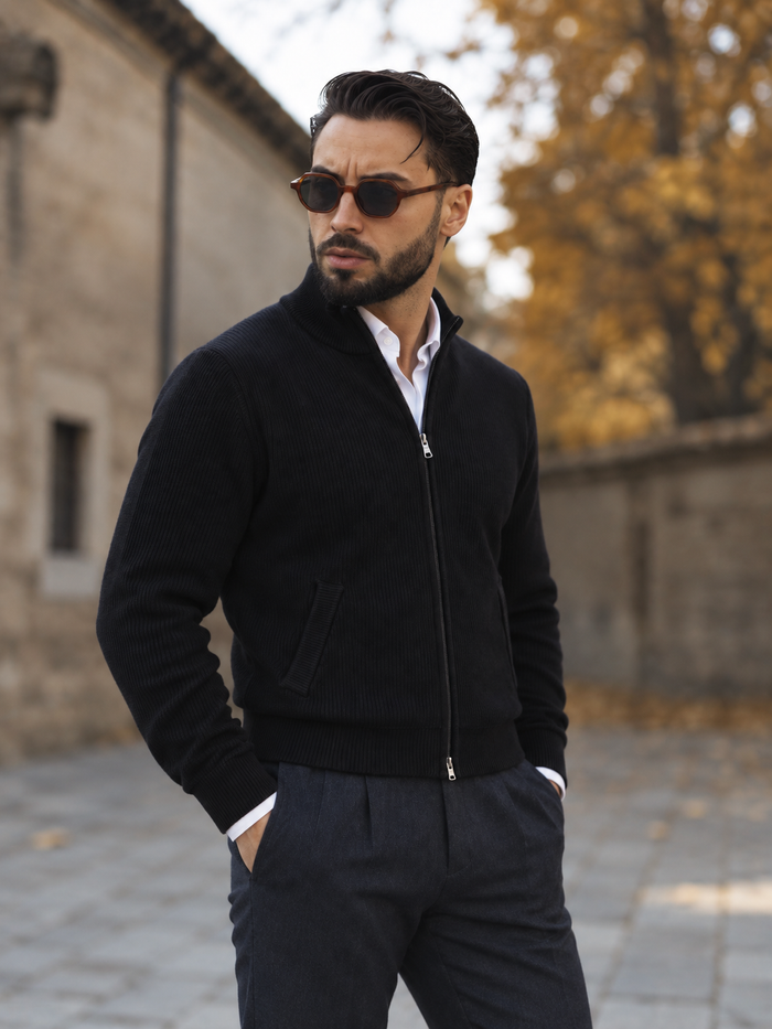 Sorrento Full-Zip Knit Sweater fit