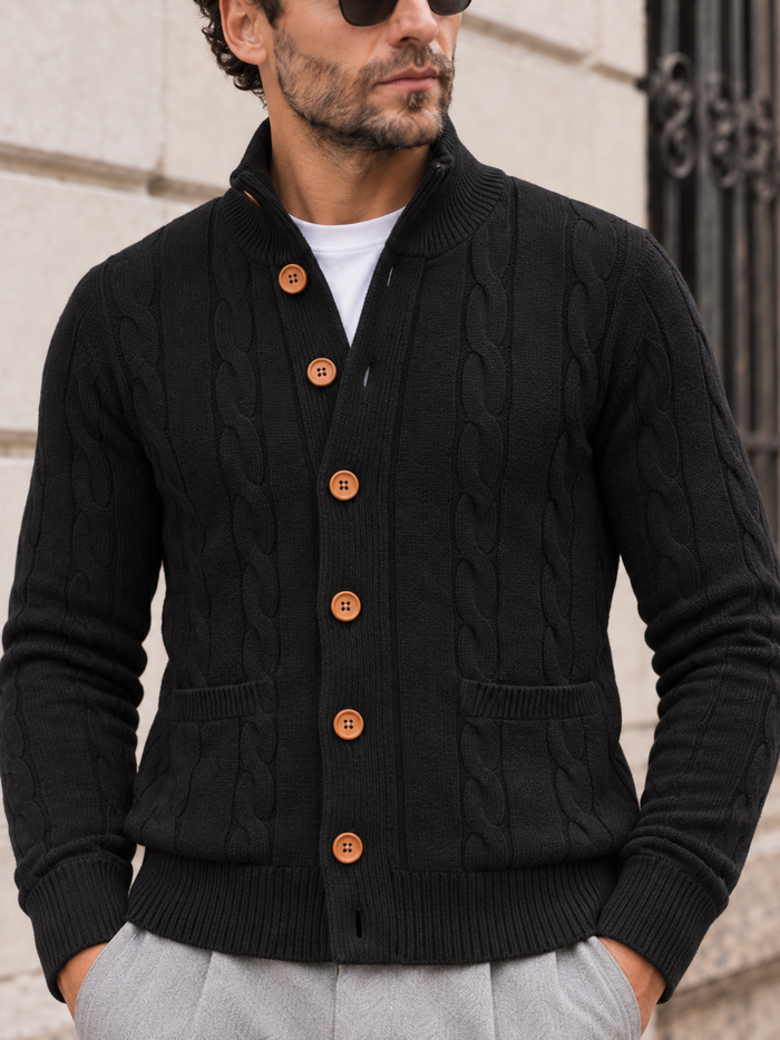 Senigallia Cable Cardigan fit