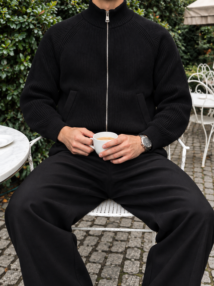 Mazara Zip Cardigan detail