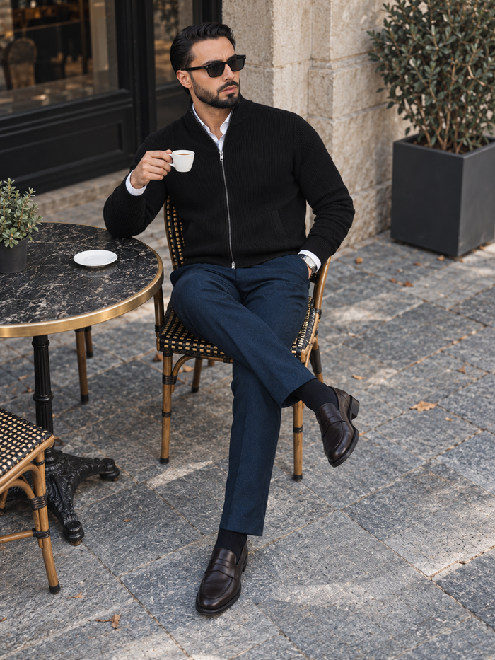 Sorrento Full-Zip Knit Sweater detail