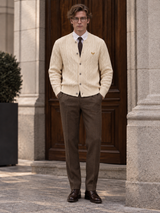 Taggia Cable-Knit Crew Cardigan