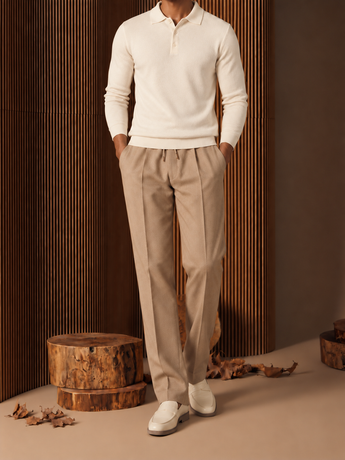 Nervi Knit Polo Sweater fabric
