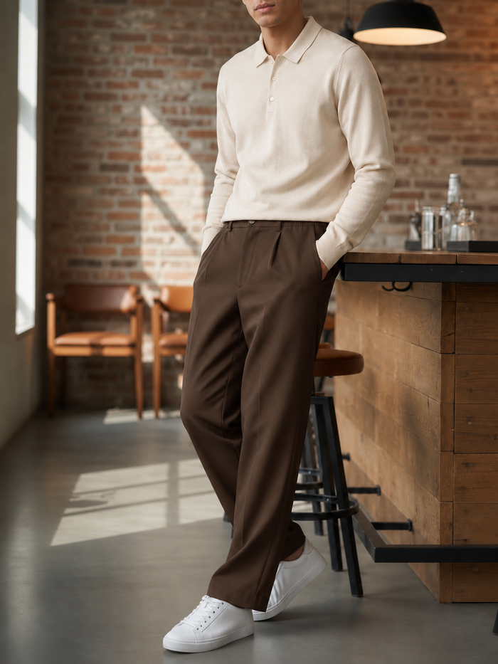 Nervi Knit Polo Sweater detail
