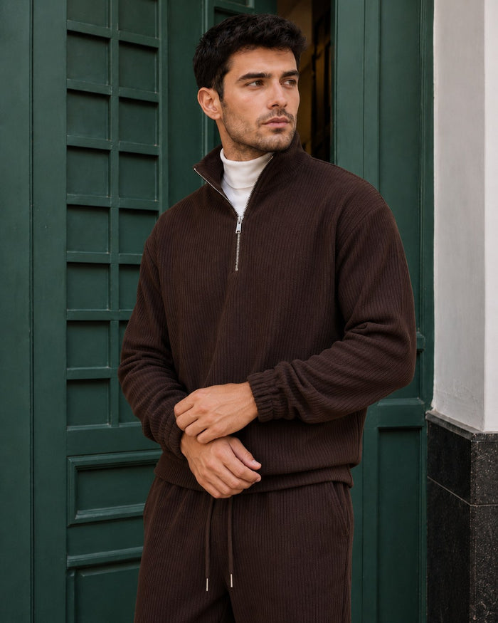 Garda Half-Zip Tracksuit - Chocolate fit
