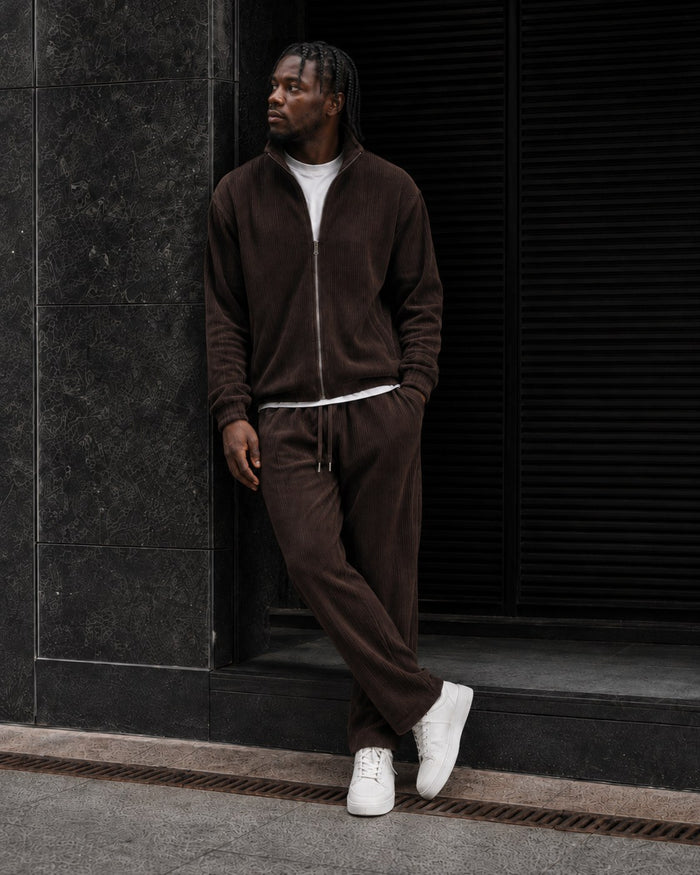 Como Full-Zip Tracksuit - Chocolate fabric
