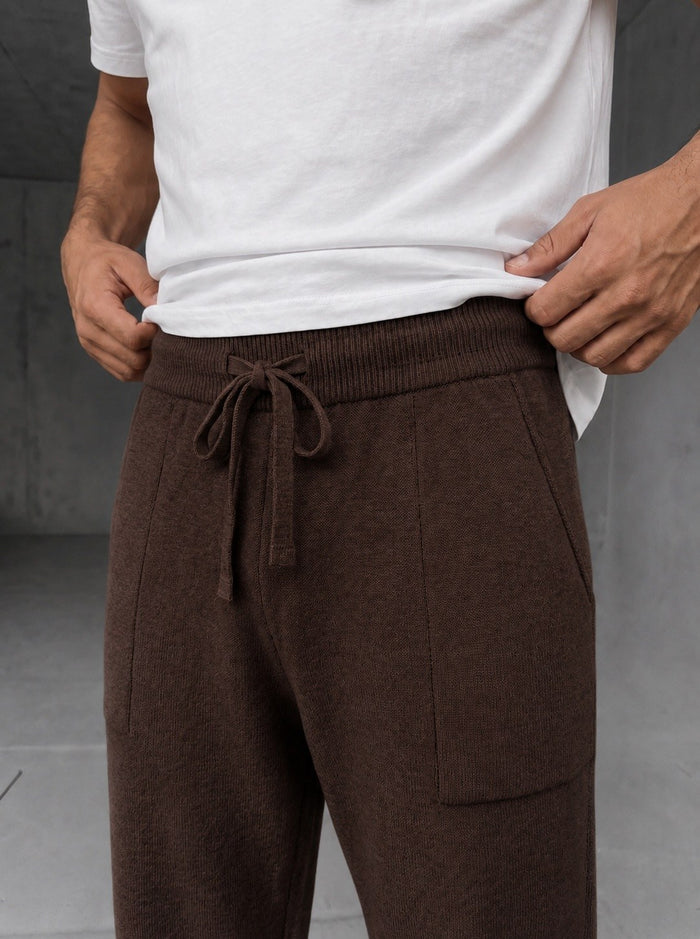 Parma Knit Polo Set - Chocolate fabric