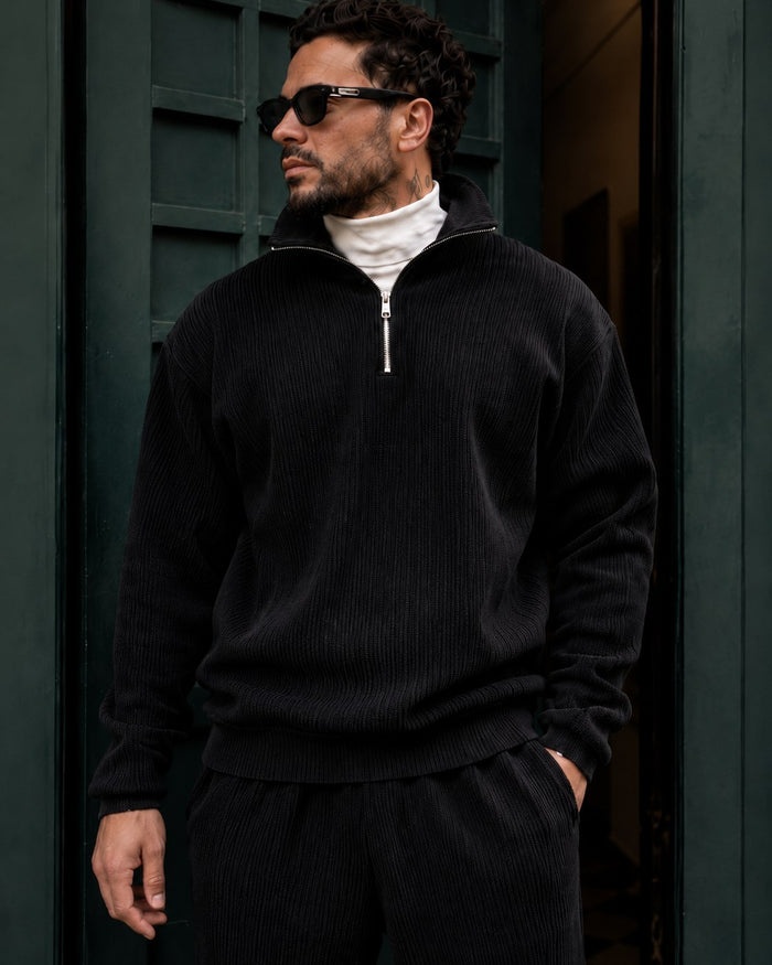 Garda Half-Zip Tracksuit - Black fit
