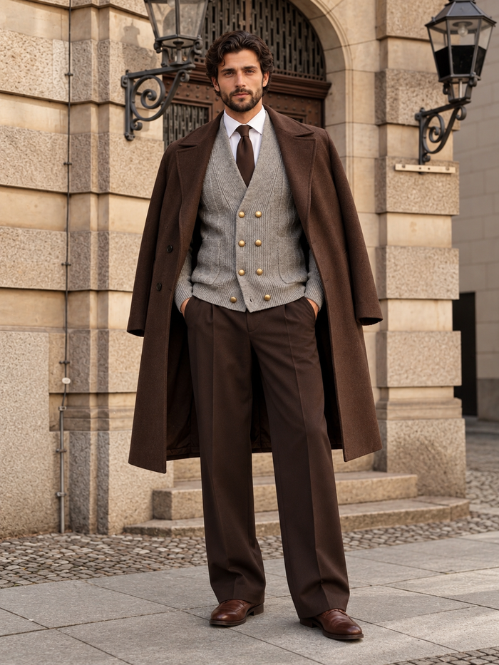 Legnano Double-Breasted Shawl Cardigan fabric
