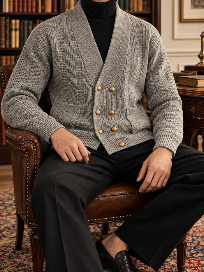 Legnano Double-Breasted Shawl Cardigan detail